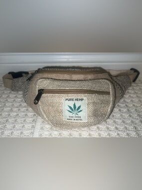 Pure Hemp Natural Fiber Nepal Fanny Pack Hippie Bohemian THC Free